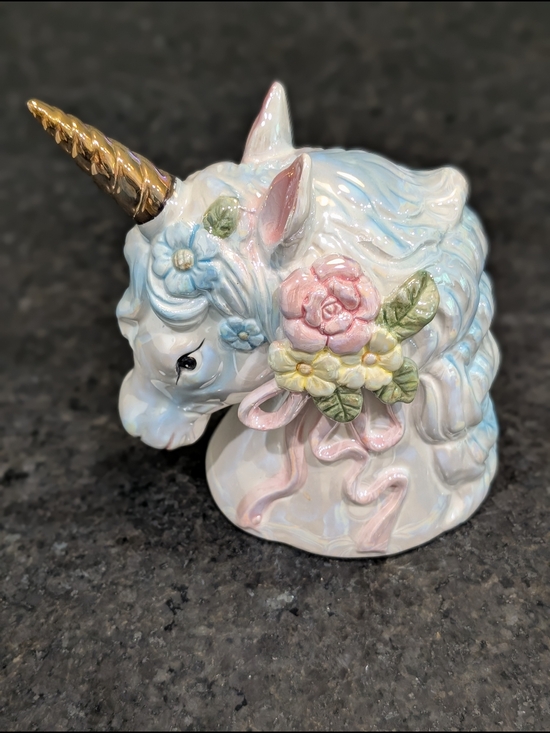 Other - Vintage Ceramic Unicorn Head Decor
